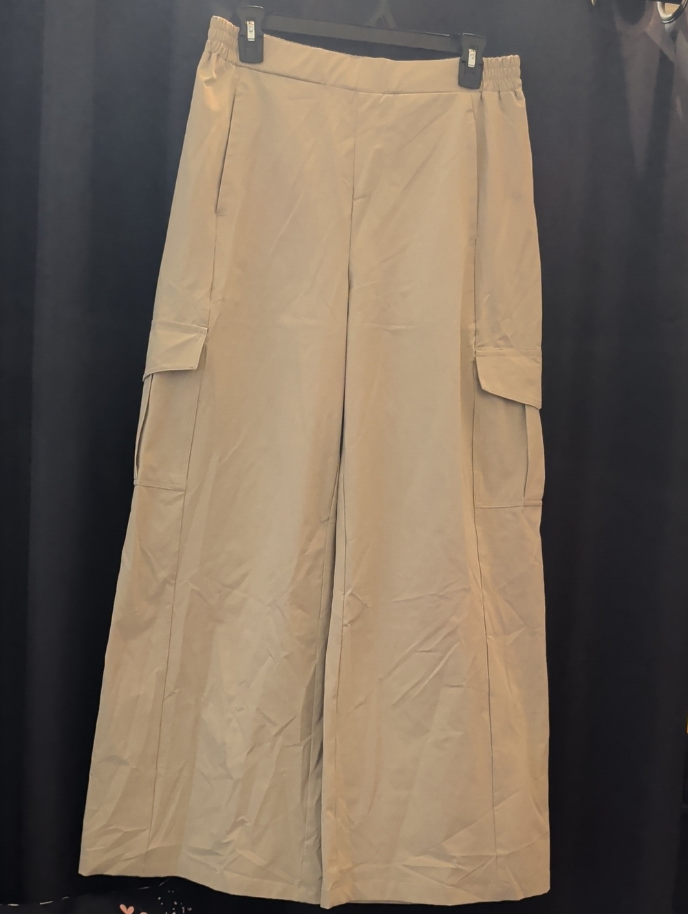 HALARA Beige Wide-Leg Cargo Trousers